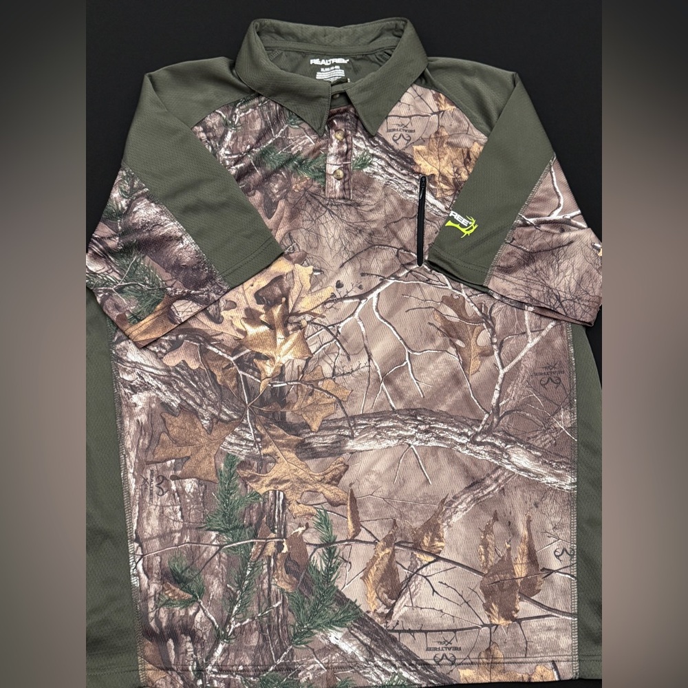 Realtree Camo and Olive Men's Polo Shirt